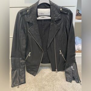 Doma Women's Black Leather Biker Jacket